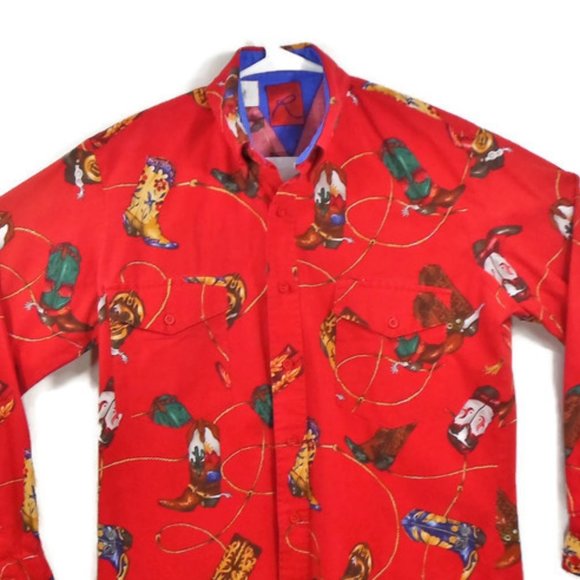 VTG Roper Western Button Down Shirt - Cowboy Boots - Picture 2 of 8